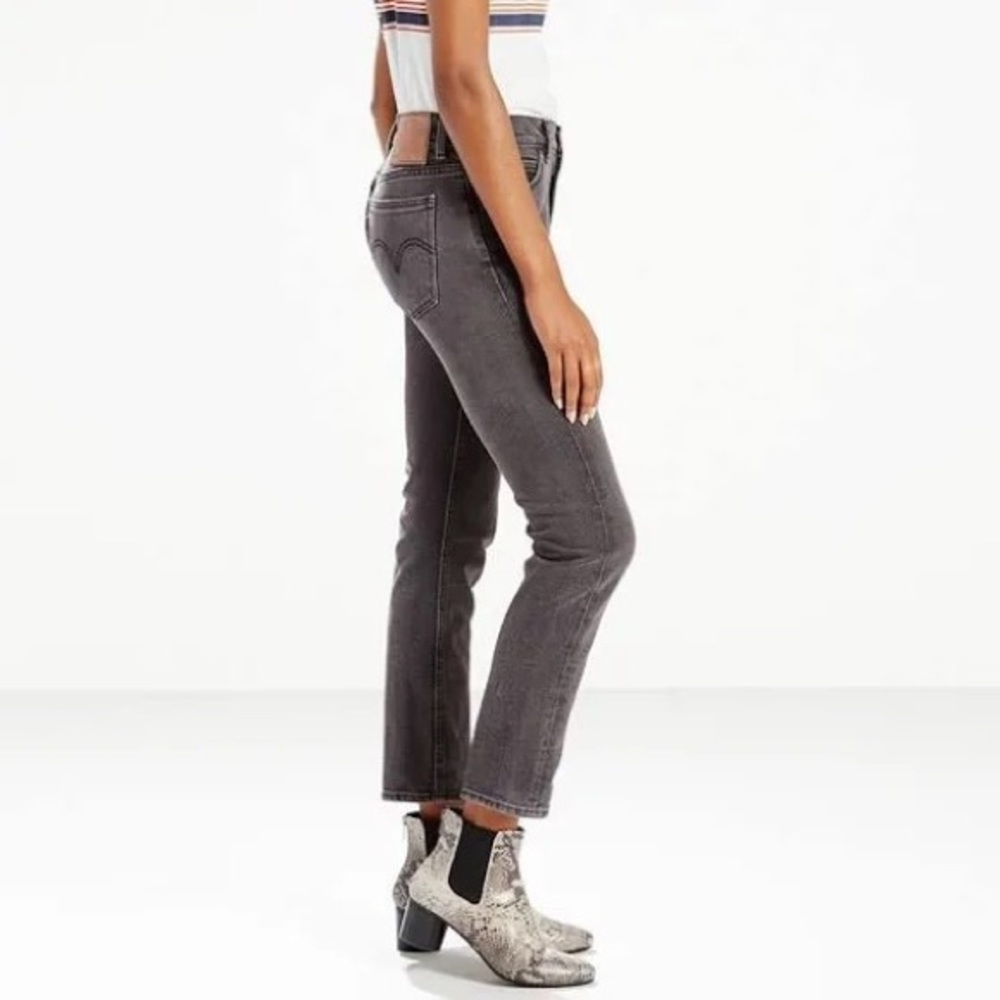 Levi’s 505 crop gray jeans